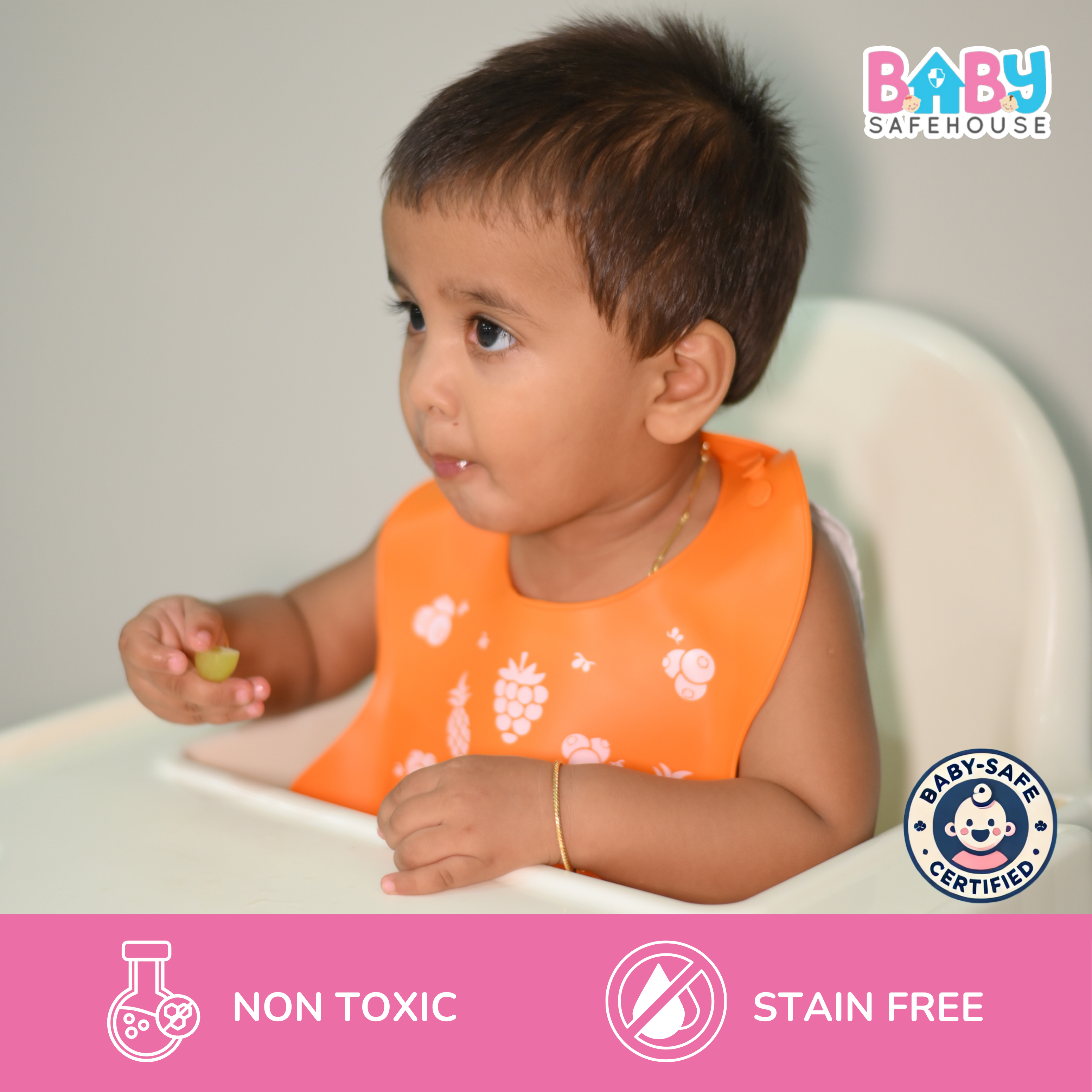 Waterproof Silicon Feeding Bib For Infants & Toddlers