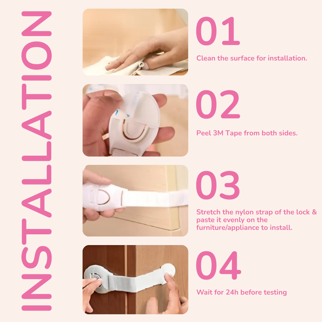 Multifunction Baby Safety Cabinet Lock - Pack of 10