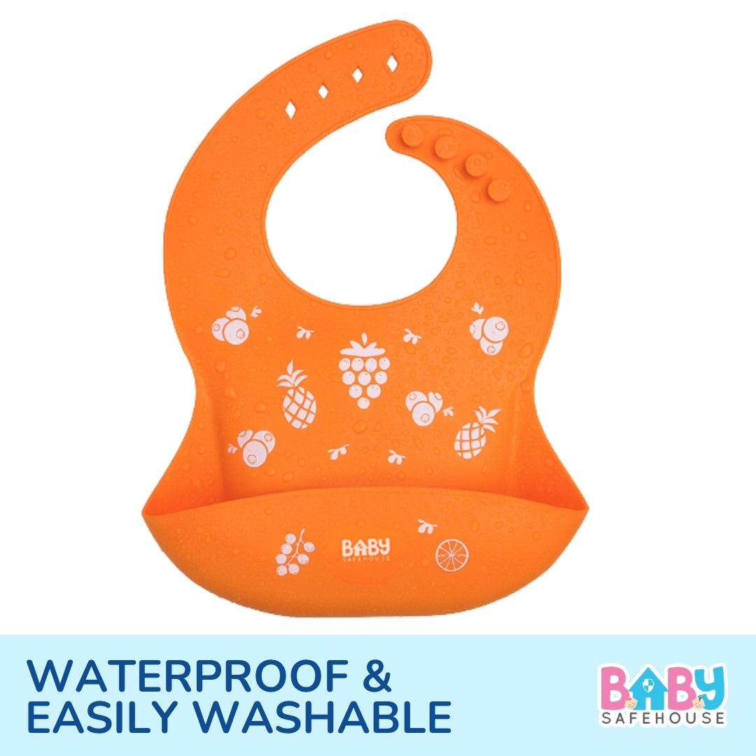 Waterproof Silicon Feeding Bib For Infants & Toddlers