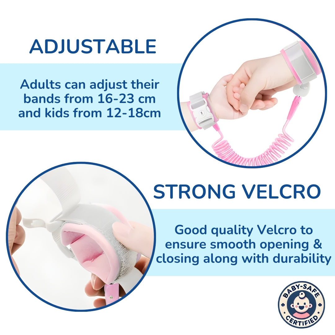 Anti-Lost Safety Wrist Link for Child Protection (Green Color / Pink Color)