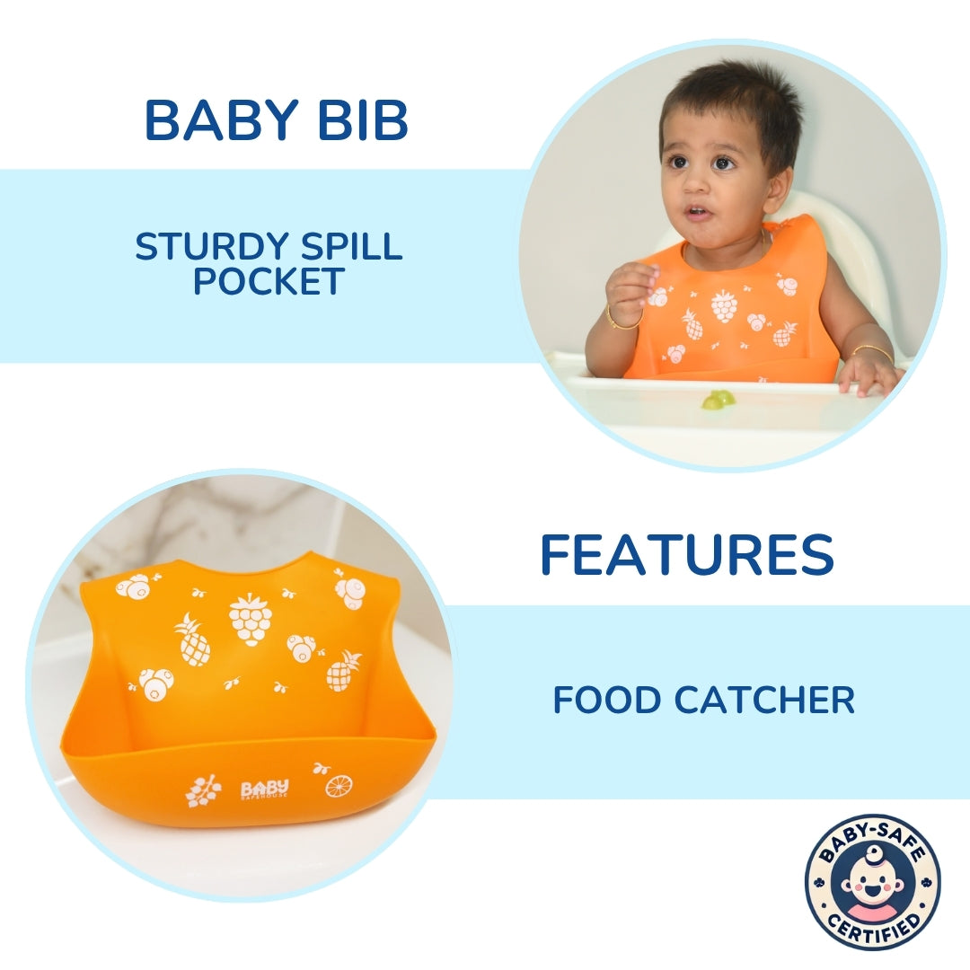 Waterproof Silicon Feeding Bib For Infants & Toddlers
