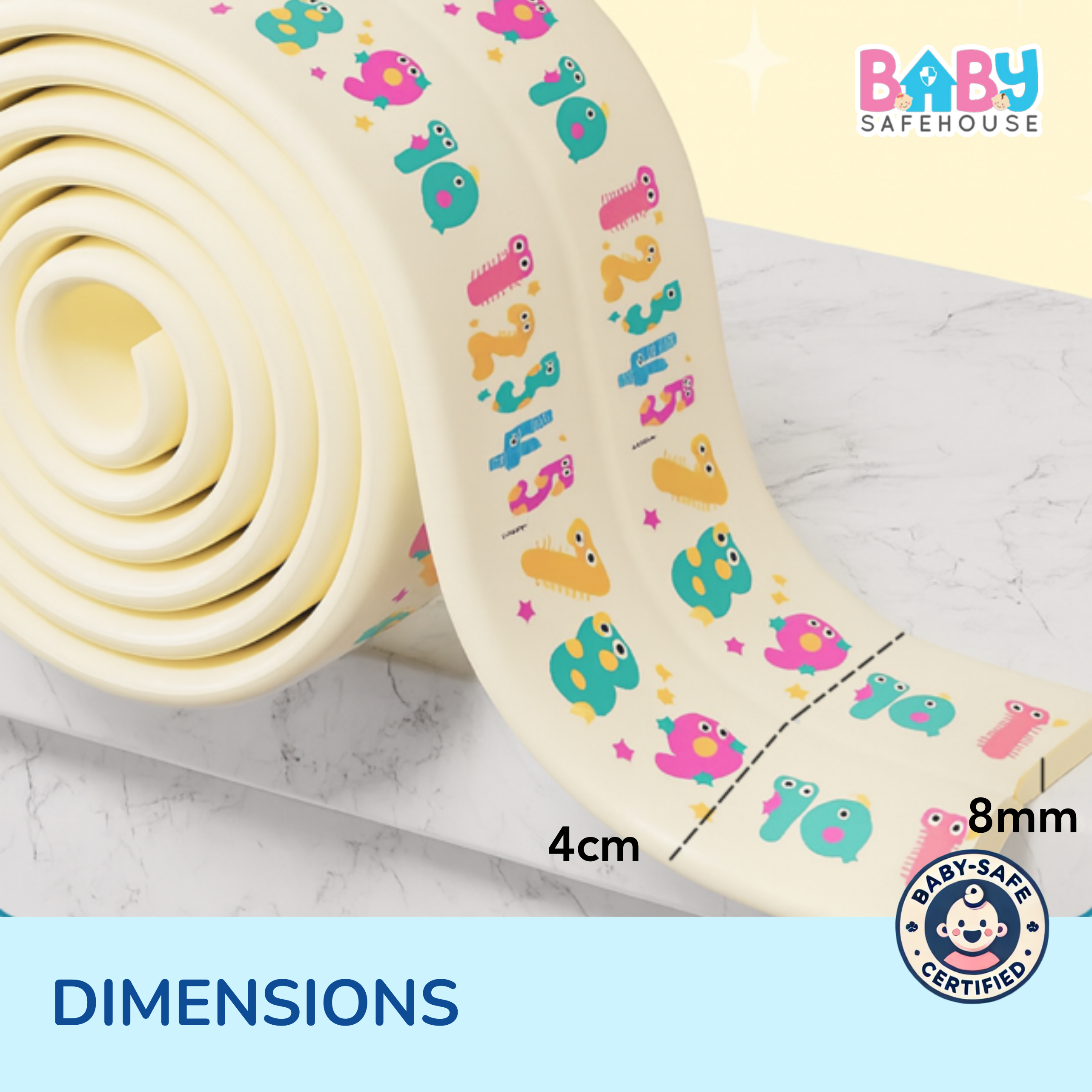 Multifunction Baby Safety Edge Guard - Bear Print / Number print