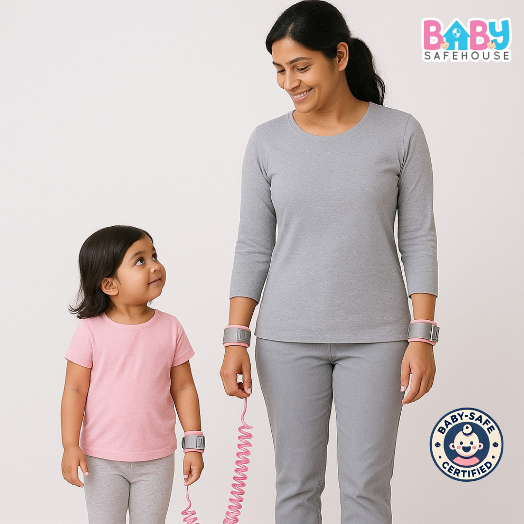 Anti-Lost Safety Wrist Link for Child Protection (Green Color / Pink Color)