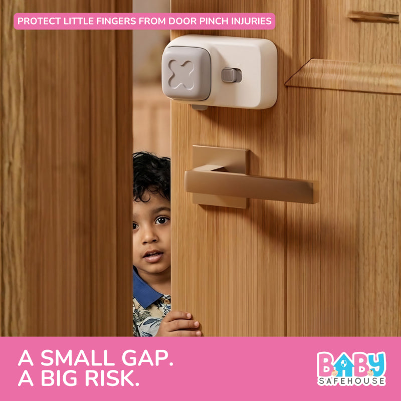 Baby Door Stopper, Finger Pinch Guard to Prevent Door Slamming & Accidental Lock-In