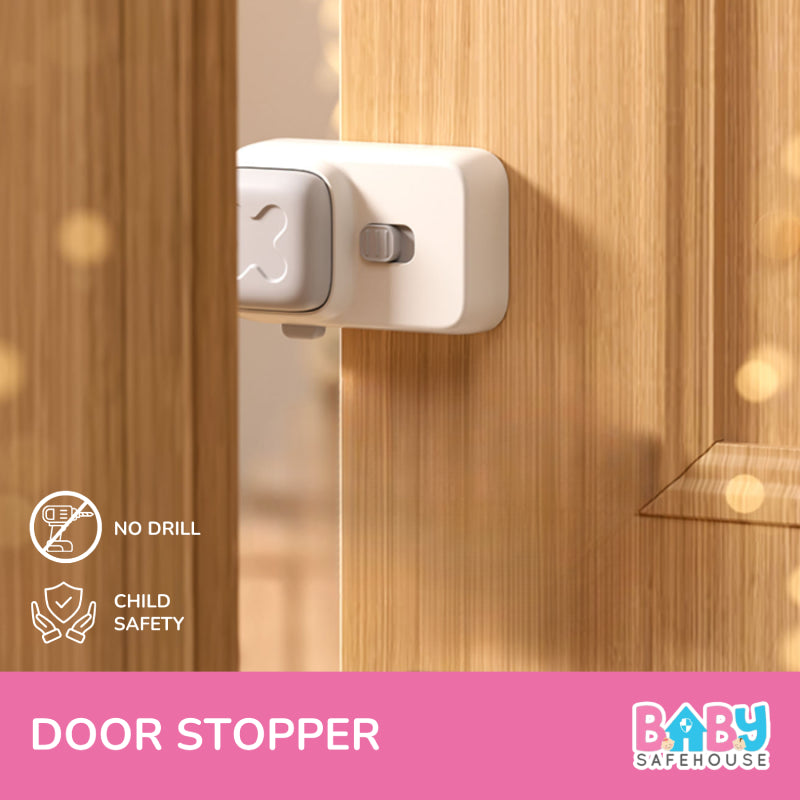 Baby Door Stopper, Finger Pinch Guard to Prevent Door Slamming & Accidental Lock-In